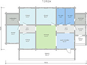 Скандинавский одноэтажный дом из бруса 10х20 с террасой Франа